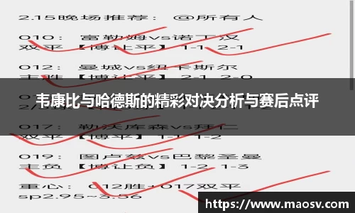 韦康比与哈德斯的精彩对决分析与赛后点评